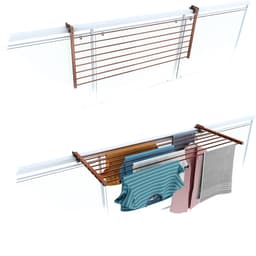 Foxydry Duo 102 cm wasrek balkon - corten - rechthoekige reling — thumbnail 1