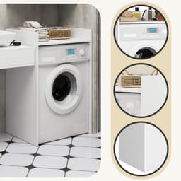 Wasmachine Kast / Wasmachine Ombouw / Wasmachine Meubel FIN / Wit / AKORD Furniture Factory / 64 x 98 x 50 cm — thumbnail 2