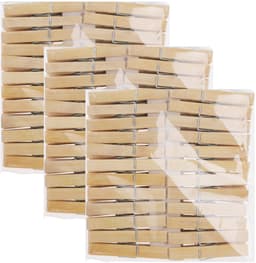 Bamboe wasknijpers - 144x - hout - 7 cm — thumbnail 1