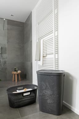 Curver Infinity Recycled Dots Wasmand met deksel - 60L - 2 stuks - Antraciet + Groen — thumbnail 3