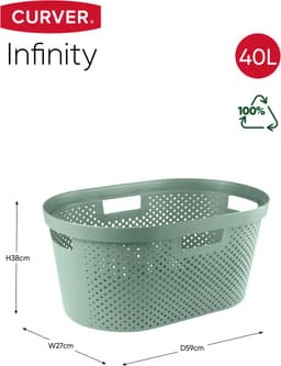 Curver - Infinity Recycled Dots - Wasmand - 40L - Groen — thumbnail 2
