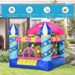 Opblaasbaar Springkasteel met Glijbaan voor Kinderen | Speelkasteel voor 2 Personen | Veilig en Snelle Opblaasfunctie | Geschikt voor 3-12 Jaar — thumbnail 4