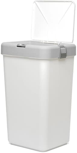 Motek® - Wasmand -Mono Vak met Touch Deksel - 40 L - wasmand met deksel - Wassorteerder - Grijs - Wit — thumbnail 4