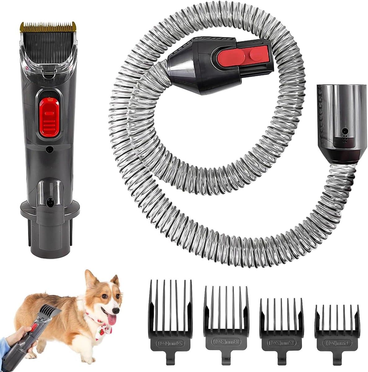 6 stuks elektrische hondenzuigerset inclusief slangen, scheerapparaat en reservekoppen - professionele hondentondeuse accessoires voor Dyson — afbeelding 1