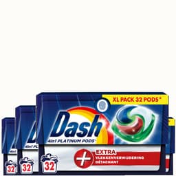 Dash 4in1 PODS - +Extra Vlekkenverwijderaar - Voordeelverpakking 4 x 32 Wasbeurten — thumbnail 1