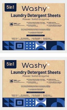 Washy Wasstrips Kersengeur 2X- Wasmiddeldoekjes voor Witte, Gekleurde en Zwarte Was - Wasmiddel Strips - Eco Wasmiddel Vellen - Duurzame Laundry Strips (200 wasbeurten) — thumbnail 1