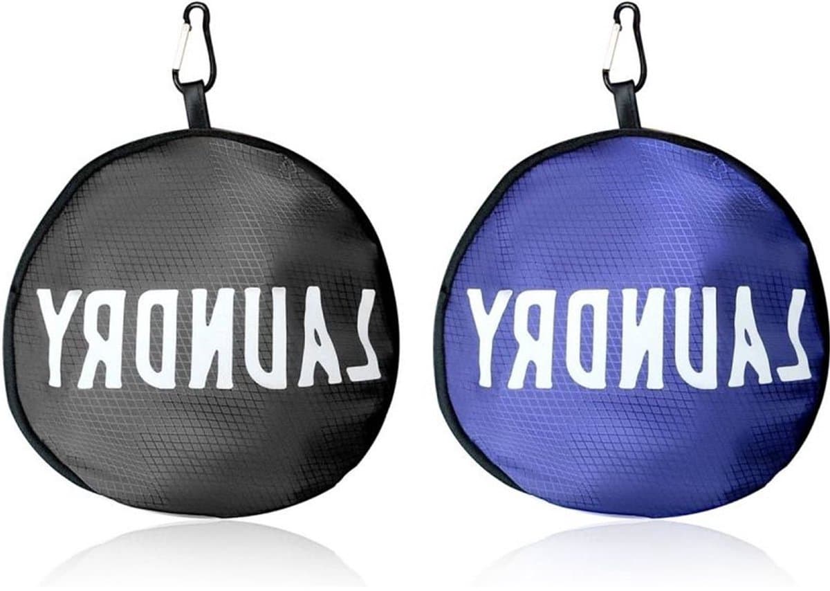 KZQ 2 stuks - Waszak - Opvouwbare waszak - Opvouwbare reistas - Waszak met trekkoord en grote capaciteit - Reiswaszak - Kledingzak voor kleding en speelgoed (52x52cm) — afbeelding 1