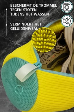 Waszakken - 2 delige wasnet met rits - Waszakken voor sneakers ,schoenen- 39 x 19 Cm | - Herbruikbaar | Shoe Laundry bag|Waszak wasmachine — thumbnail 3