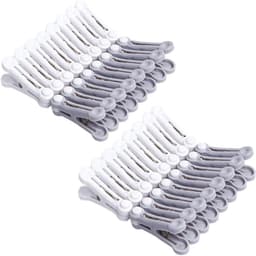 Wasknijpers 32 Stuks - Knijpers - Wasrek Knijpers -5 cm - Sporen verminderen - Grijs/Wit - Het drogen van sokken is niet geschikt voor zware spullen — thumbnail 1