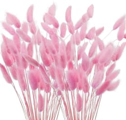 120 droogbloemen pampasgras 40 cm roze pampasgras voor bruiloft huis party decoratieve vaas — thumbnail 1