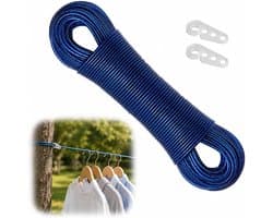Waslijn 50 meter met stalen kern - Made in Holland - weerbestendig en extra lang - antislip waslijn voor huis en camping - extra sterk LaundrySpecialist