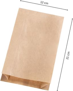 Bruine Papieren Zakken - Bruin - 12 x 21 cm - Recyclebaar Kraftpapier - Voor Voedselverpakking — thumbnail 5