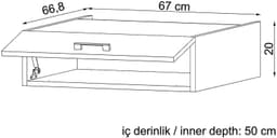 Roomart Opzetkast voor Wasmachine Ombouwkast 67x22 cm - Opzetkast met Lade - Eiken — thumbnail 3