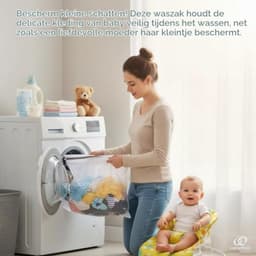 Waszak voor Wasmachine met Rits, Wasnet voor Sokken, Ondergoed en Delicate Kleding, Beschermende Laundry Bag voor Fijne Was — thumbnail 3