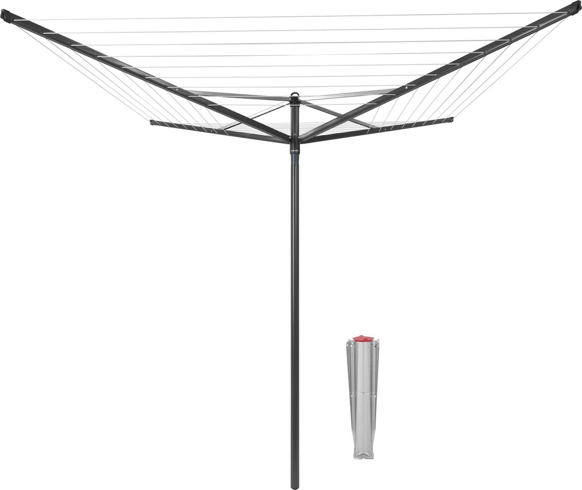 Brabantia Topspinner Droogmolen - met Metalen Grondanker - 50 m - Anthracite — afbeelding 1