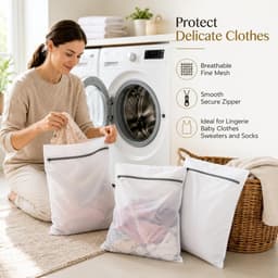 Wasnet voor wasmachine: 5 stuks, 3 maten, stevig polyester, bescherming voor delicate kleding en lingerie — thumbnail 5