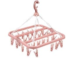 Opvouwbaar sokkenrek/kledingdroogrek Geschikt voor balkons en studentenkamers, windbestendig, Geschikt voor 32 klemmen.