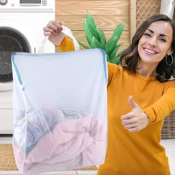 Set van 2 Herbruikbare Wasnetten met Handvatten voor Ondergoed, Truien en Reizen - 20x30cm, Blauw — thumbnail 3
