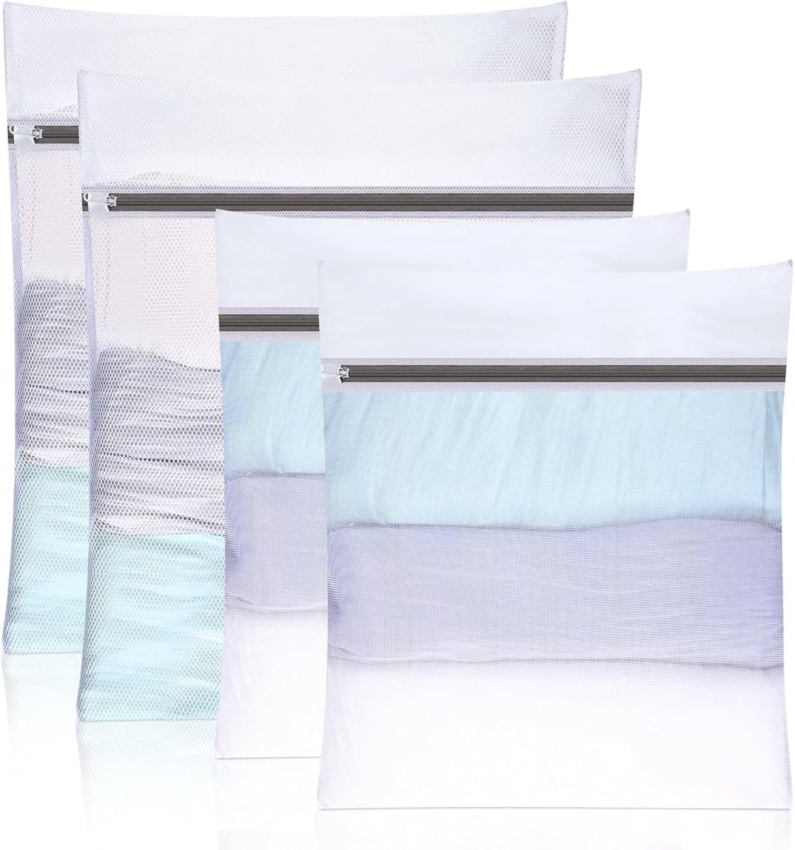 Set van 4 Wasnetten voor Wasmachine - Waszakken met Rits voor Kleding, Ondergoed en Babykleding - 40 x 50 cm en 50 x 60 cm — afbeelding 1