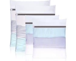 Set van 4 Wasnetten voor Wasmachine - Waszakken met Rits voor Kleding, Ondergoed en Babykleding - 40 x 50 cm en 50 x 60 cm