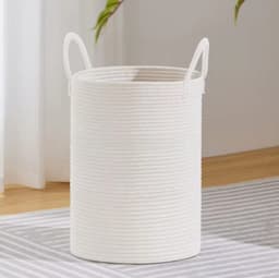 Wasmand 100L XXL – Katoenen Wasmand – Opbergmand – Wassorteerder – Wit — thumbnail 1