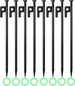 SnelShoppen - Pack van 8 Grondankers, Grondankers 30 cm, Stevige Metalen Haringen, Stormbestendig voor Outdoor Camping, Hiken, Tuin, Festiviteiten — thumbnail 1