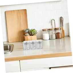 1set Transparante Acryl Kruidcontainers Met Deksel Wandmontage Keukenopslag Voor Zout Olie Specerijen Modern Functioneel Keukenaccessoire — thumbnail 3