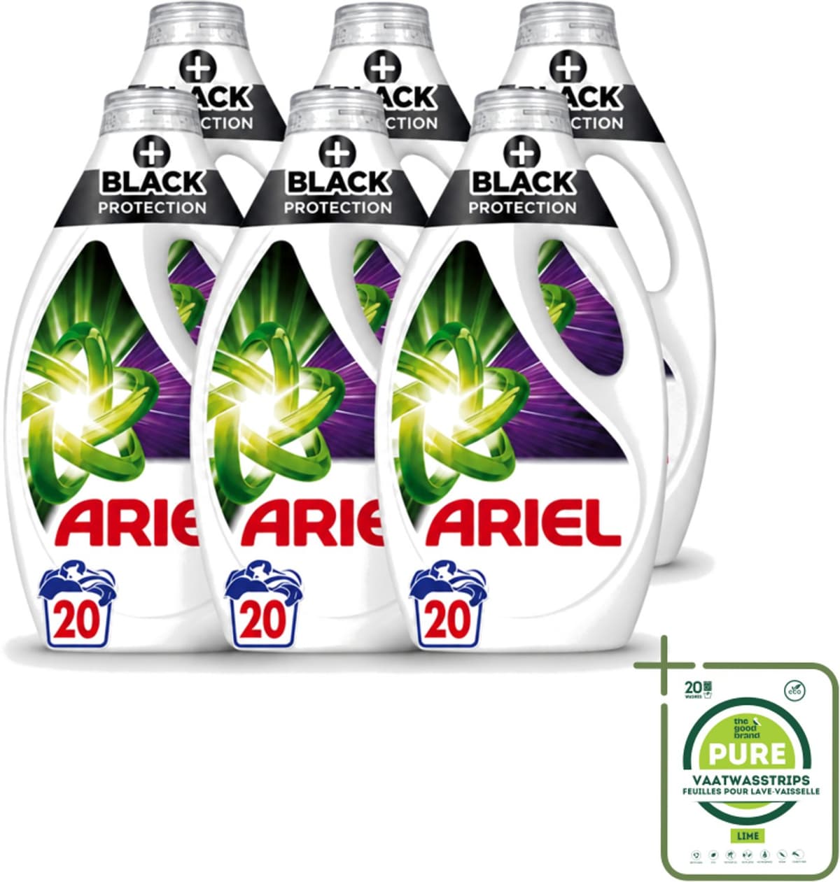 6 x Ariel – +Revita Black – Vloeibaar Wasmiddel – 900 ml - Grootverpakking - Donkere Kleuren Beschermen - Kleurbescherming - Vlekverwijdering - Coudwasformule - Wasmiddel Voor Zwart — afbeelding 1