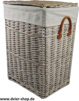 Wasmand - met witte katoenen hoes - 48 x 36 x 62 cm — thumbnail 3