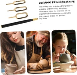 1set Kleisculptuur Gereedschap Met Vervangbare Koppen Voor Pottenbakken Beeldhouwen Duurzame Kunstgereedschappen Voor Pottenbakkers Ambachtslieden — thumbnail 5