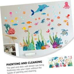 1set Zelfklevende Wanddecoratie Zeewereld Dieren Muurstickers Voor Kinderkamer Slaapkamer Feestdecoratie — thumbnail 2