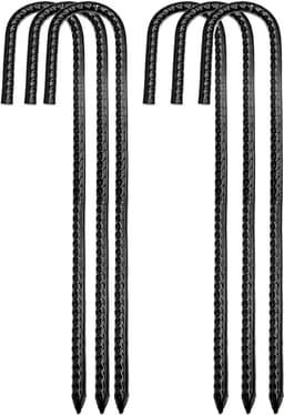 Grondanker grondwapening inzetstukken tentpalen J haken tuin zware belasting metalen paal met beitelpunt einde voor trampolines veiligheid 30,5 cm 6 stuks — thumbnail 1