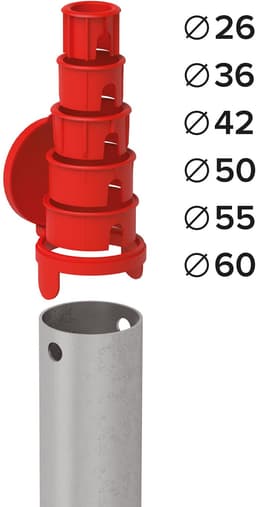Paaldrager rond Ø 26 tot 60 mm - Grondanker om in te draaien - Steunvoet voor zonnescherm - ServiceTopper — thumbnail 4