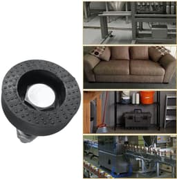 M12 schroefdraad machinevoeten - Nylon vaste voetjes - Elektrische voetjes - Stelvoeten - Maximaal draagvermogen 40 kg - Nylon + koolstofstaal - Diameter 40 mm - Verpakking van 8 - Zwart — thumbnail 3