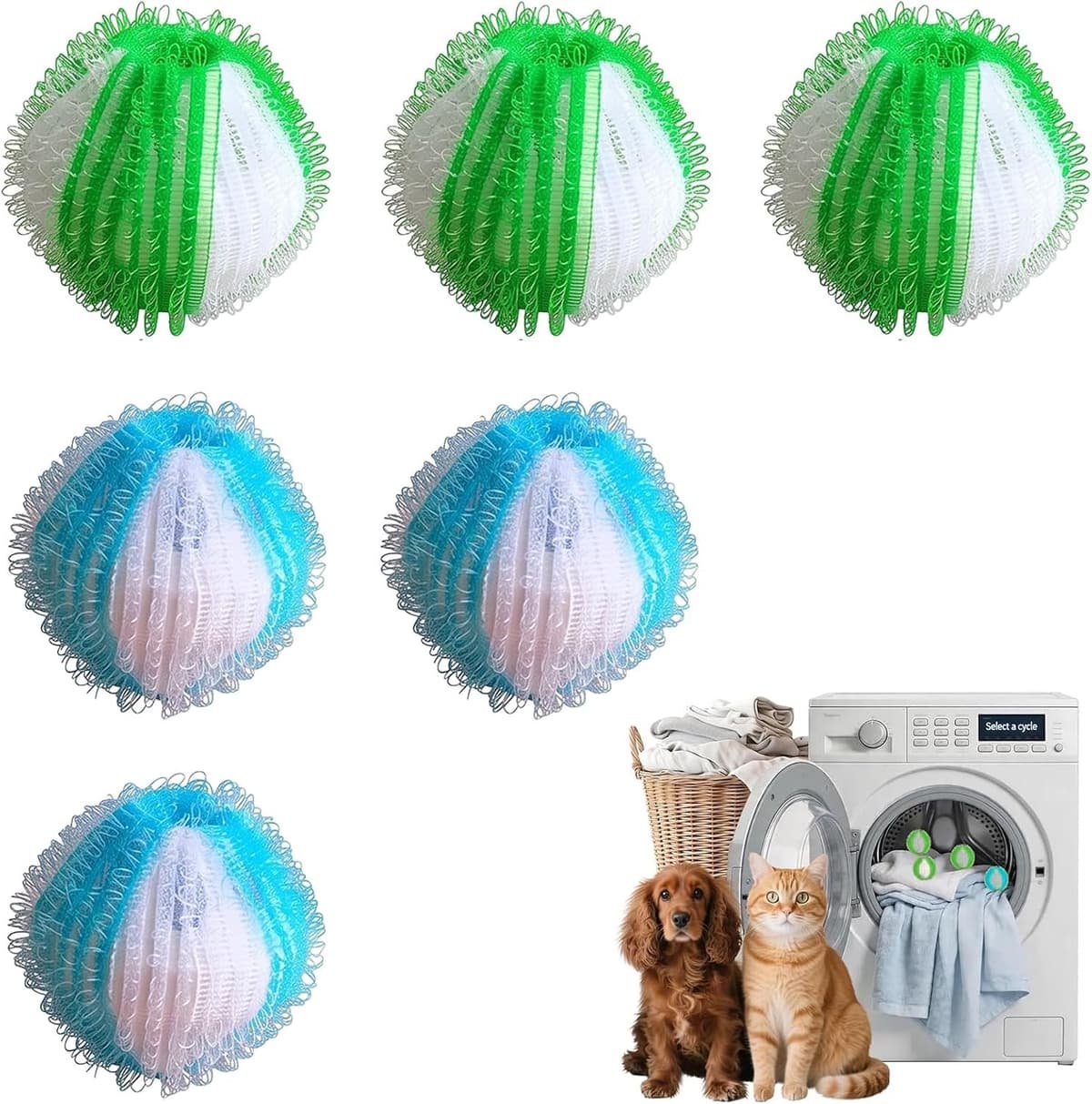 Wasballen 3,5 cm - nylon - opvangen van haren - voor wasmachine en droger - ServiceTopper — afbeelding 1