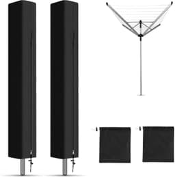 2 stuks - Droogmolenhoes - 165*16*16cm - Droogmolen Hoes - Hoes voor Droogmolen - Beschermhoes voor droogmolen - Roterende Waslijn Afdekking - Stofhoes - Beschermhoes - met ritssluiting - Waterdicht - UV-Bestendig - Stofdicht - zwart — thumbnail 1