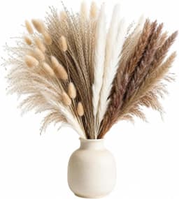 100 stuks decoratieve pampasgras, natuurlijk gedroogd pampasgrasdecoraties — thumbnail 1