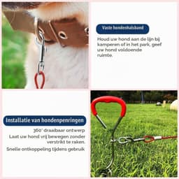 Grondanker voor honden, aanlegpblok, geen lijn, grote honden, aanlegpblokken voor honden, sleeplijn, aanlegpblok, outdoor, camping, tuinlijn voor kleine tot middelgrote hond, grondanker, groot — thumbnail 2