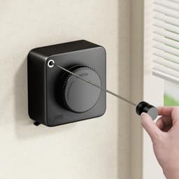 Waslijn-waslijn uittrekbaar 5.5m--waslijn buiten-Waslijn aan de muur voor in de wasruimte - Maximale belasting 44 lbs-Waslijn uittrekbaar zwart - 9*4cm — thumbnail 1
