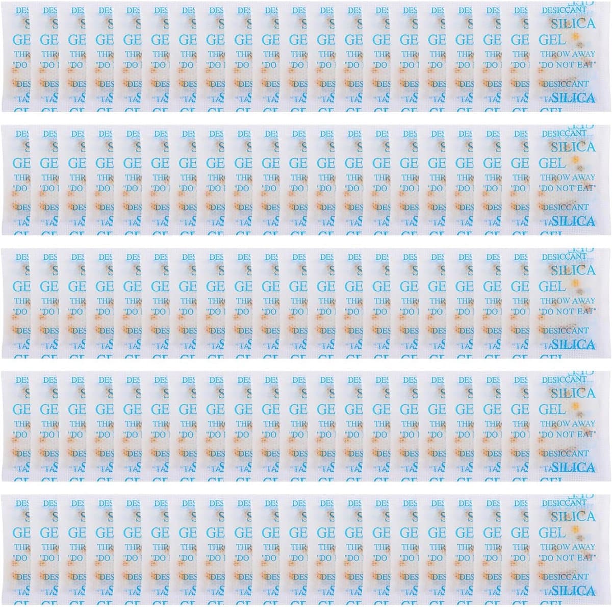 100Pcs 2 Gram Silicagel Pakketten, Kleurindicatie Food Grade Droogmiddel Pakketten, Silicagel Droogmiddelen Packs voor Opslag Vochtabsorberende Voedsel Opslag — afbeelding 1