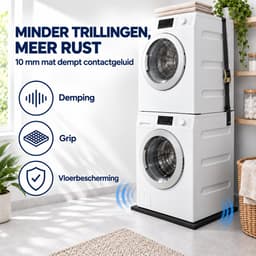 ProductXpert Stacko™ - Stapelkit & Anti Trillingsmat voor Wasmachine en Droger - Tussenstuk - Uitschuifbare Plank met Handdoekhouder - Zwart- AntiSlip - Geluidsdempende Antislip Mat - 620 x 620 x 10 mm — thumbnail 3