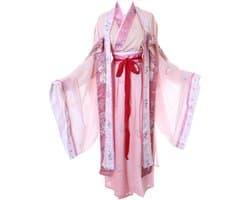 Han-022 Hanfu-jurk, rood, traditioneel, 4-delig, Chinese kleding, cosplay-kostuum, geborduurd