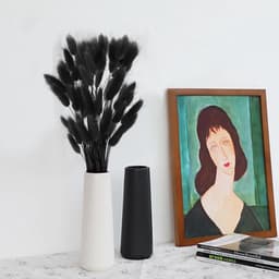 Gedroogde konijnenstaarten bloemen Lagurus konijnenstaarten pampasgras decor zwart gedroogd pampasgras decoratie voor bloemstukken boho bruiloft boeketten woondecoratie tuindecoratie — thumbnail 4