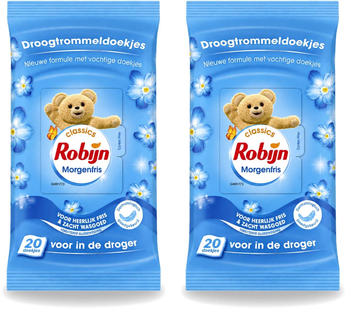 2 x Robijn – Droogtrommeldoekjes – Morgenfris - 20 Doekjes - Voordeelverpakking - 2 stuks — afbeelding 1
