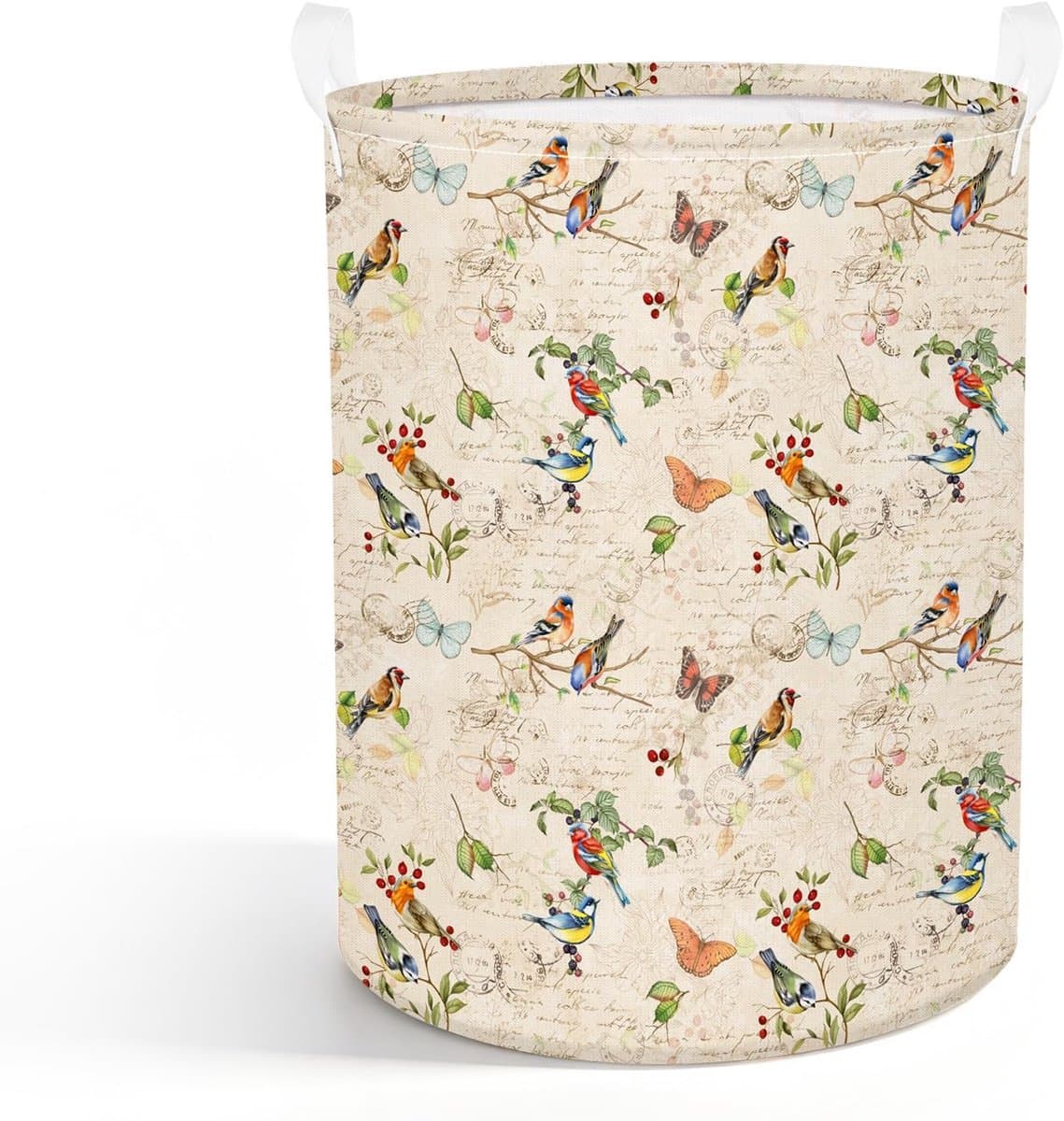 Crème Vintage Vogels Opbergmand voor Gifts,Speelgoed,Kleren — afbeelding 1