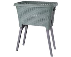 Wasmand op poten groen 38 liter 39 x 59 x 29 cm kunststof