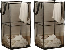 2 Stuks Opvouwbare wasmand met handgrepen, mesh, pop-up opvouwbare wasmand, opbergmand voor thuis, organizer, slaapkamer, reizen — thumbnail 1