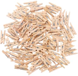 EXCITAT Wasknijpers - Kleine houten wasknijpers - Decoratieve mini wasknijpers - voor foto's, fotowanden, ansichtkaarten en brieven - 2,5 cm - 100 stuks — thumbnail 1