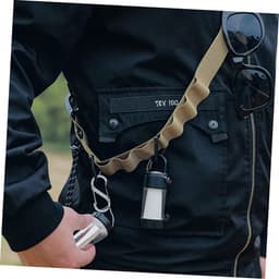 2 stuks - draagbare kampeerlanyard - Multifunctionele buitenlanyard - Waslijn - Luifelhangtouw - Eenvoudige opberging - Zwart en kaki - Lengte 130 cm - Perfect voor kamperen, wandelen, reizen en picknicks — thumbnail 2