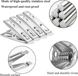 40 Stuks Antislip Wasknijpers, Winddicht en Roestvrij Roestvrijstalen Wasknijpers, Rvs Wasserij Pinnen, Wasknijpers, Metalen Kleding Pinnen Clips, voor Dagelijkse Hangende Kleding Voedselzegel Foto — thumbnail 3